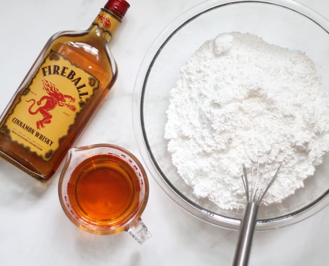 ingredients to make fireball fudge with whiskey