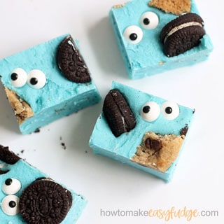 How to make Cookie Monster fudge, at Howtomakeeasyfudge.com