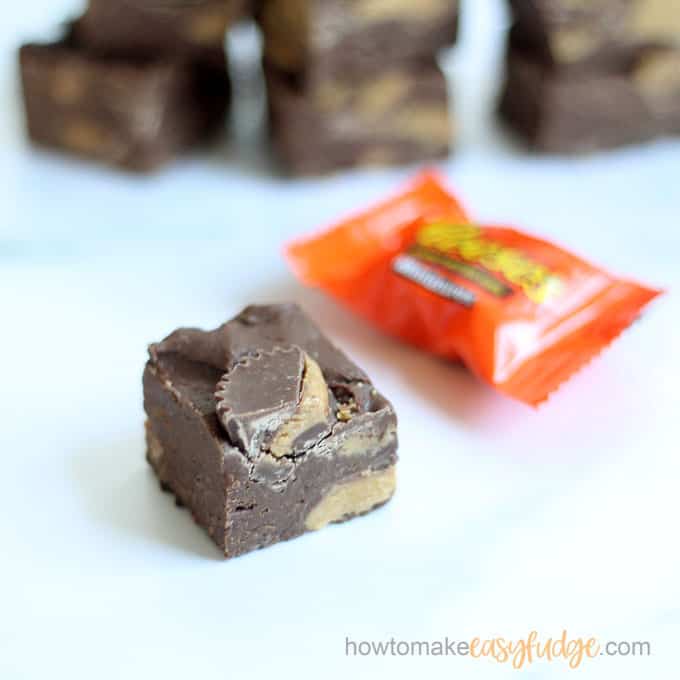 piece of reese's peanut butter cup fudge 