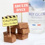 stacked vodka fudge recipe with free printables