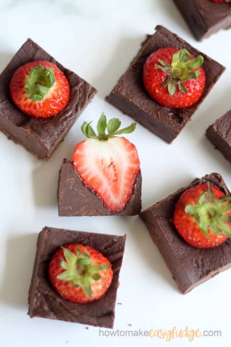 CHOCOLATE COVERED STRAWBERRY FUDGE --Easy, 3-ingredients.
