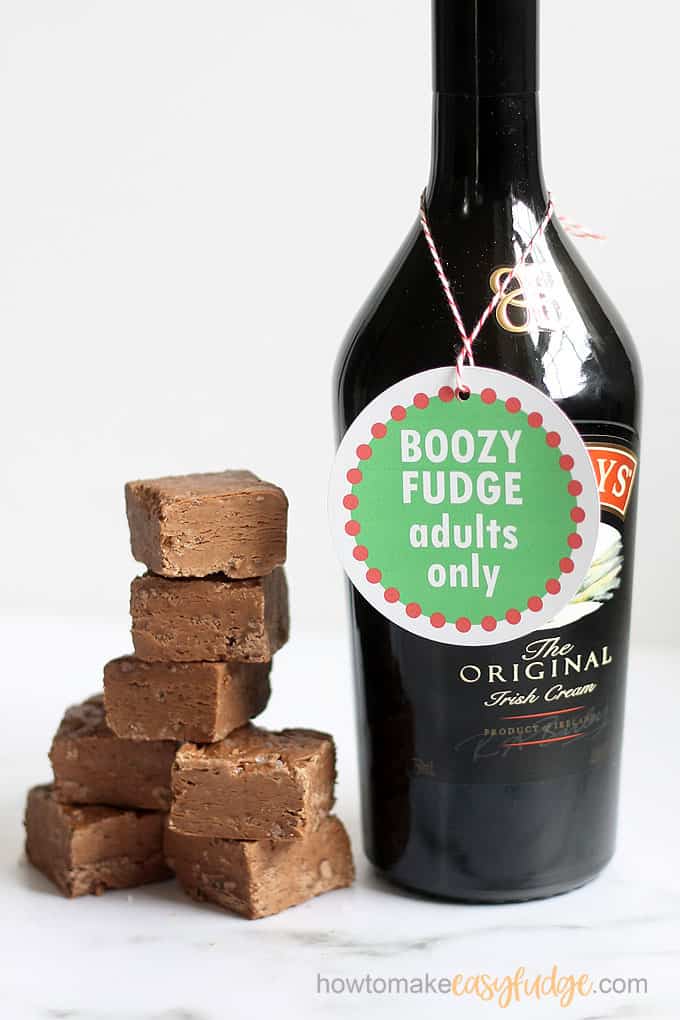 free printables holiday tags for bailey's fudge 