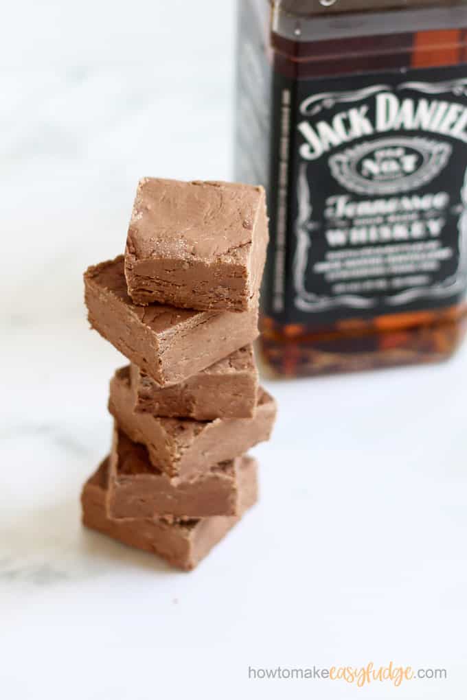 delicious stacked Jack Daniels fudge 
