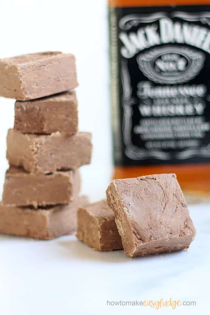 image of stacked Jack Daniels whiskey fudge 