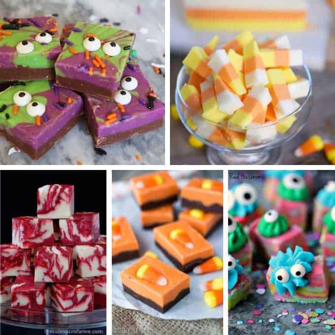 A collage of Halloween fudge recipes 