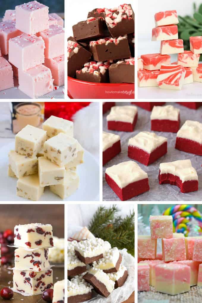 Flavors of christmas fudge recipes collage