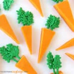 Turn a pan of easy orange fudge into cute carrots for Easter dessert.