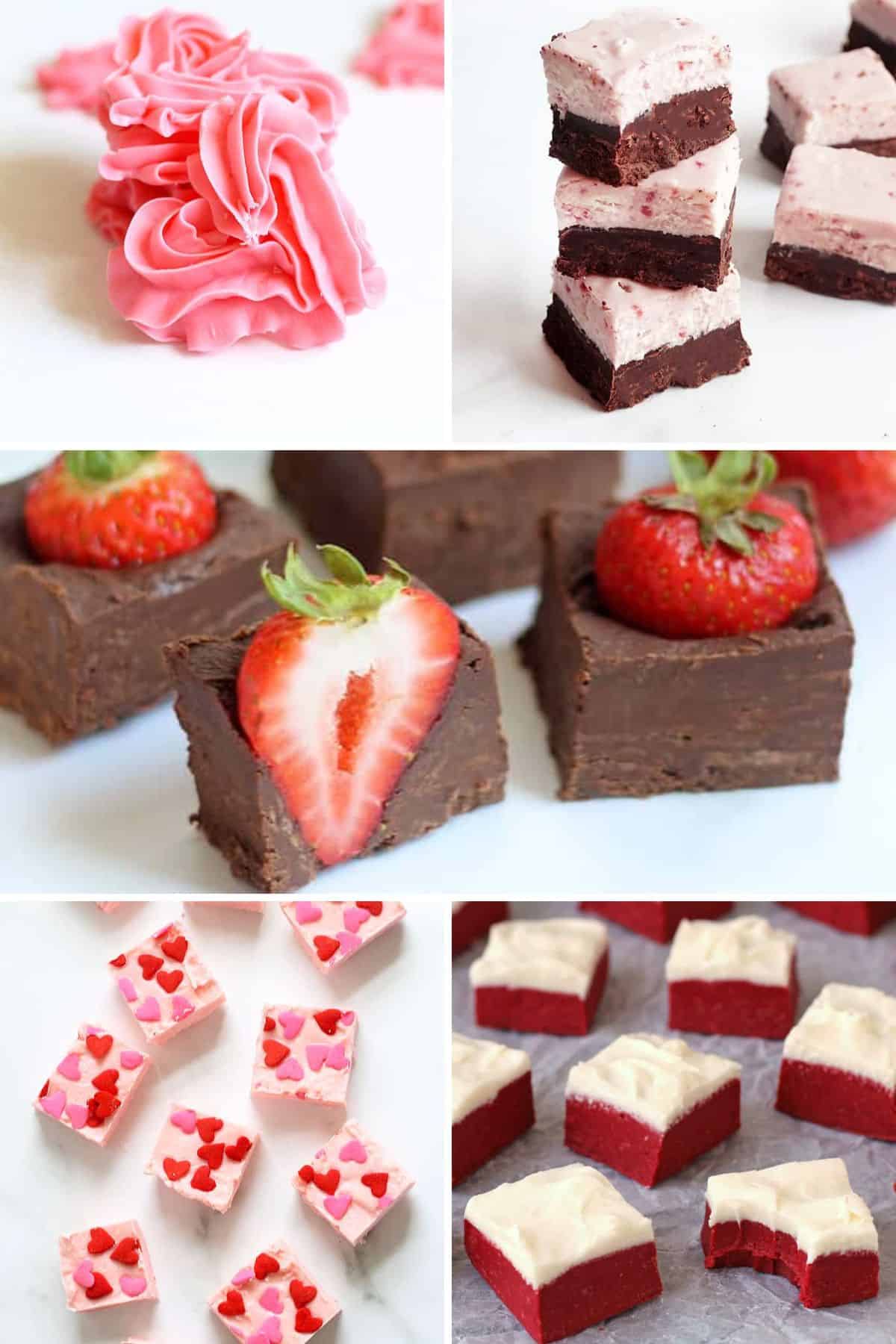different flavors of fudge for Valentine's Day 