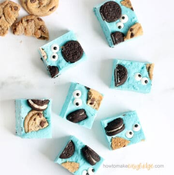 Cookie Monster fudge for a Sesame Street party