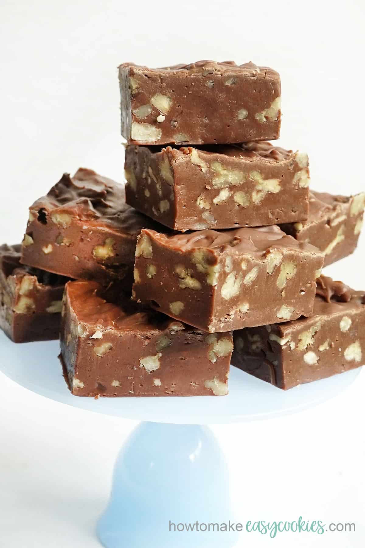 chocolate fudge with pecans or nuts